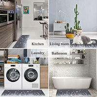 Rempry Kitchen Rugs and Mats Set of 2, Cushioned Anti Fatigue Kitchen Floor Mat, Non Slip Waterproof Kitchen Rug Set Comfort Standing Mats 17"x47"+17"x29" (Grey)