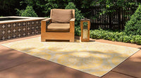 Botanical Collection Floral Abstract Transitional Indoor Outdoor Flatweave Yellow Area Rug