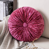 Round Throw Pillow Handcrafted Pumpkin Velvet Floor Pillow Couch Bed and Chair