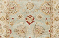 Handmade Traditional Oriental Premium Soft Wool Area Rug, Grey Blue / Beige