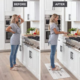 Anti-Fatigue Mat - Cushioned Kitchen Floor Mats - Grey 2-Piece Antifatigue Runner Set for Standing in Comfort - Padded, Non-Slip & Washable