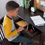 Wooden Study Desk for Children with Chair, Bulletin Board and Cabinets, Gift for Ages 5-10