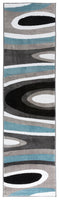 Gray/Grey Blue Abstract Area Rug