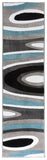 Gray/Grey Blue Abstract Area Rug