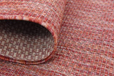 Casual Transitional Indoor Outdoor Flatweave Rust Red Area Rug