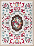 Modern Floral Low Profile Pile Indoor Area Rugs Beige