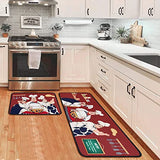 Non Skid Washable Absorbent Microfiber Kitchen Mats for Floor Anti Fatigue Kitchen Mat Set of 2 Chef Kitchen Decor Stain Resistant 17"x47.2"+17"x23.6"