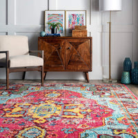 Corbett Vintage Boho Multi-Color Soft Area Rugs - Multiple Sizes Available