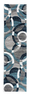 Blue Gray White Circles Soft Area Rug