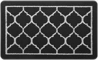 Trends Door Mat Indoor Outdoor Entryway Welcome Mat, Super Absorbent Non Slip Rubber Doormat Front Back Low Profile Door Rug, Resist Dirt Floor Mat for Inside Entryway,Patio(20"x32"，Black)