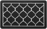 Trends Door Mat Indoor Outdoor Entryway Welcome Mat, Super Absorbent Non Slip Rubber Doormat Front Back Low Profile Door Rug, Resist Dirt Floor Mat for Inside Entryway,Patio(20"x32"，Black)