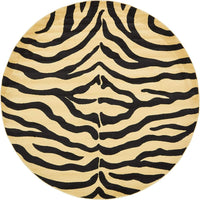 Wildlife Collection Zebra Animal Print Cream Area Rug
