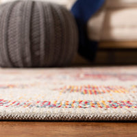 Oriental Medallion Distressed Area Rug, Light Blue / Burgundy