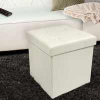 Contemporary Faux leather Storage Bench Ottoman