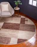 Warm Toned Checkered Beige Light Brown Area Rugs