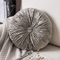 Round Throw Pillow Handcrafted Pumpkin Velvet Floor Pillow Couch Bed and Chair