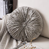 Round Throw Pillow Handcrafted Pumpkin Velvet Floor Pillow Couch Bed and Chair