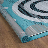 Kashan King Collection Galaxy Geometric Indoor Area Rug Blue/Gray