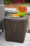 Keter Luzon Patio Side Coffee Table Outdoor Furniture Durable Resin Plastic Realistic Table
