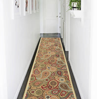 Paisley Design Multi-color Area Rug and Runners Non-Slip/ No Skid