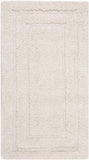 Cream Box Border Textured Thick Shag Area Rug
