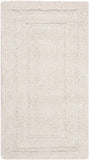 Cream Box Border Textured Thick Shag Area Rug