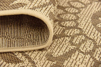 Indoor/Outdoor Botanical Collection Floral Abstract Transitional Flatweave Beige /Brown Area Rug