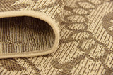 Indoor/Outdoor Botanical Collection Floral Abstract Transitional Flatweave Beige /Brown Area Rug