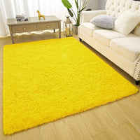 Velvet Indoor Fluffy Extra Comfy Soft Shag Yellow Area Rug