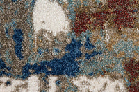 Arman Abstract Multi Blue Brown Soft Area Rug