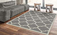 Gray/Grey White Area Rug