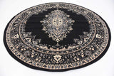 Traditional Medallion Black Soft Area Rug
