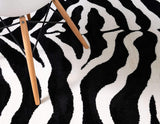 Zebra Animal Print Black Area Rug