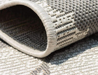 Botanical Collection Floral Abstract Transitional Indoor Outdoor Flatweave Gray/Light Gray Area Rug