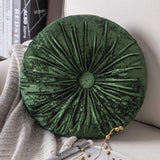 Round Throw Pillow Handcrafted Pumpkin Velvet Floor Pillow Couch Bed and Chair
