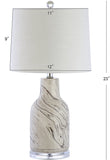 JONATHANWebb 23" Ceramic LED Table Lamp Gray/White