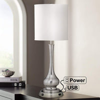 Sleek Gourd Table Lamp with Dimmable USB Workstation Base