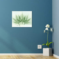 Green Flower 20"W Floating Tempered Glass Graphic Wall Art