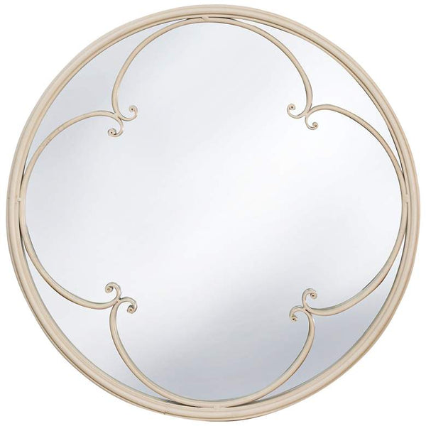Taylor Painted Taupe 23" Round Window Pane Wall Mirror