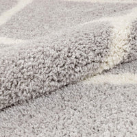 Celina Grey Moroccan Shag Diamond Trellis Pattern Area Rug