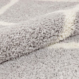 Celina Grey Moroccan Shag Diamond Trellis Pattern Area Rug