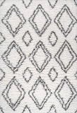 Beni Moroccan Style Diamond Shag Ivory/Dark Gray Soft Area Rug