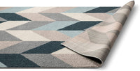 Selene Herringbone Chevron Geometric Soft Blue Grey Area Rug