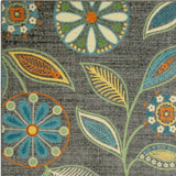 Maples Floral Non Skid Washable Grey Multi Area Rugs