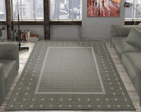 Sohaib Ottomanson Jardin Indoor/Outdoor Bordered Rug Grey