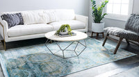 Baracoa Collection Bright Tones Vintage Traditional Light Blue Area Rug