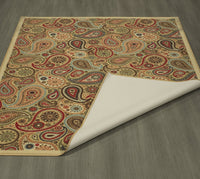 Paisley Design Multi-color Area Rug and Runners Non-Slip/ No Skid