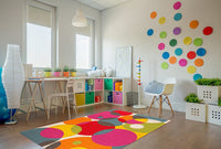 Vibrant Circle Area Rug Non-Slip/ No Skid