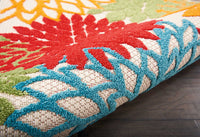 Floral Indoor/Outdoor Red Multi-color Area Rug