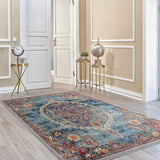 Medallion Vintage Boho Soft Area Rug Turquoise